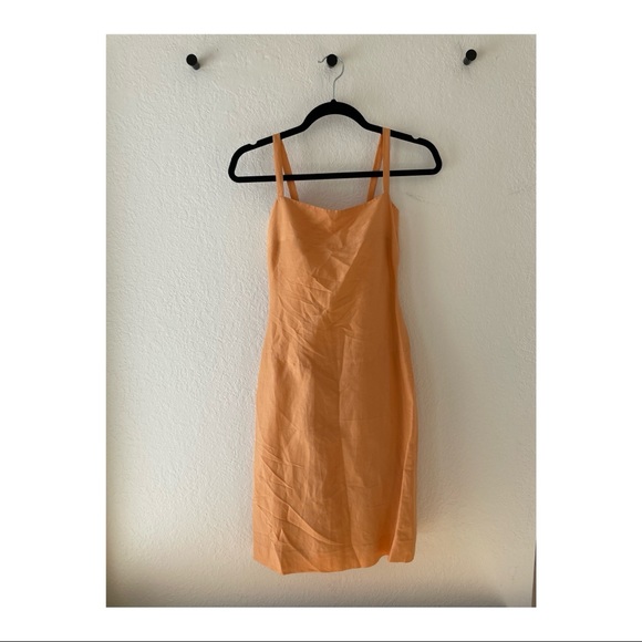 MaxMara Silk Dress with Tie Back in Orange - Picture 1 of 5